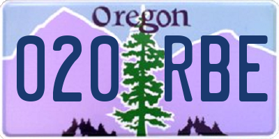 OR license plate 020RBE