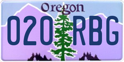 OR license plate 020RBG