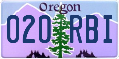 OR license plate 020RBI