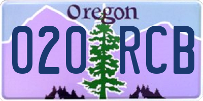 OR license plate 020RCB
