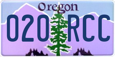 OR license plate 020RCC