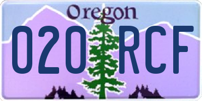 OR license plate 020RCF