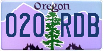 OR license plate 020RDB