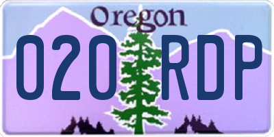 OR license plate 020RDP