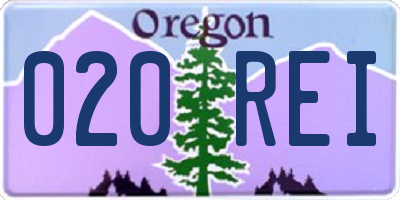 OR license plate 020REI