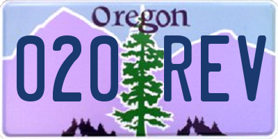 OR license plate 020REV