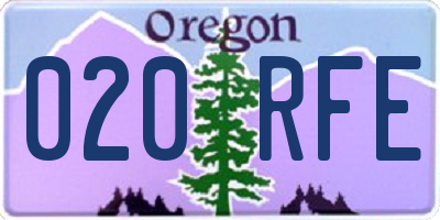 OR license plate 020RFE