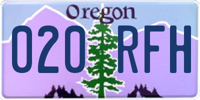 OR license plate 020RFH