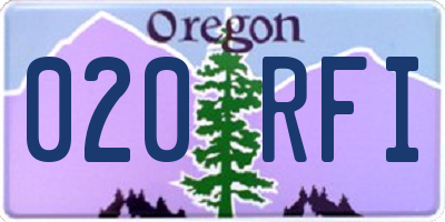 OR license plate 020RFI