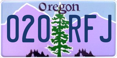OR license plate 020RFJ