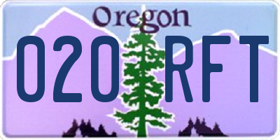 OR license plate 020RFT
