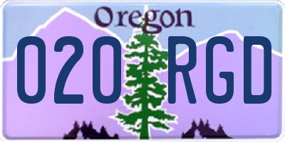 OR license plate 020RGD