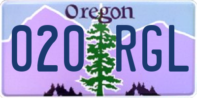 OR license plate 020RGL