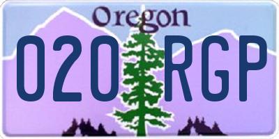 OR license plate 020RGP