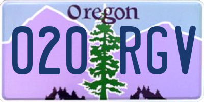 OR license plate 020RGV