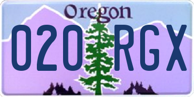 OR license plate 020RGX