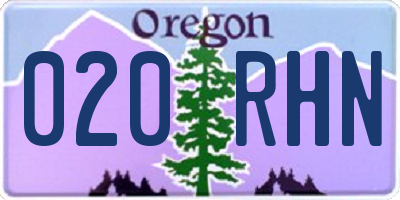 OR license plate 020RHN