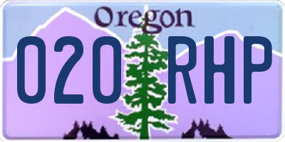 OR license plate 020RHP