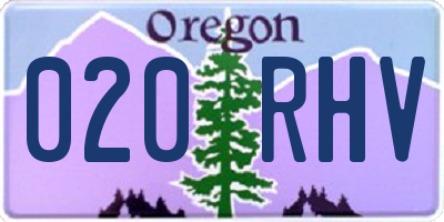 OR license plate 020RHV