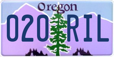 OR license plate 020RIL