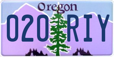 OR license plate 020RIY