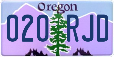 OR license plate 020RJD