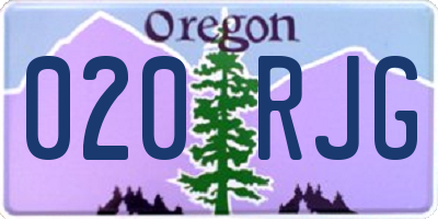 OR license plate 020RJG