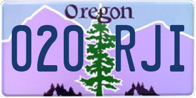 OR license plate 020RJI
