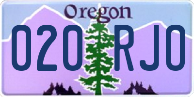 OR license plate 020RJO