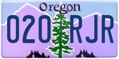 OR license plate 020RJR