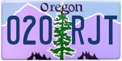 OR license plate 020RJT
