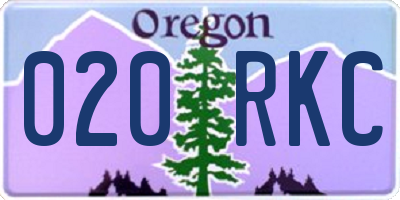 OR license plate 020RKC