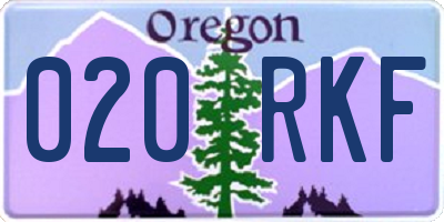 OR license plate 020RKF