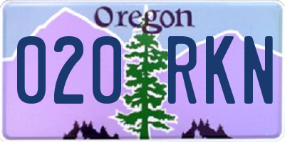 OR license plate 020RKN