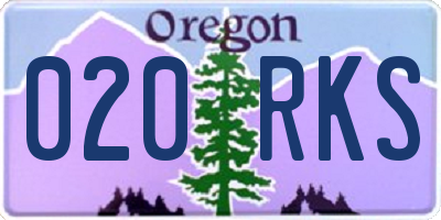 OR license plate 020RKS