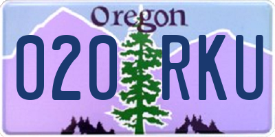 OR license plate 020RKU