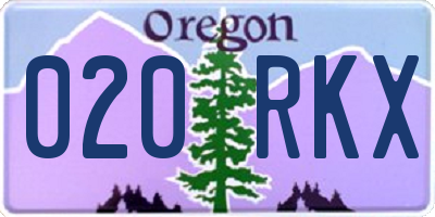OR license plate 020RKX
