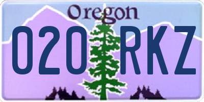 OR license plate 020RKZ