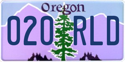 OR license plate 020RLD