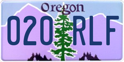 OR license plate 020RLF