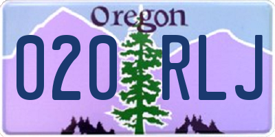 OR license plate 020RLJ