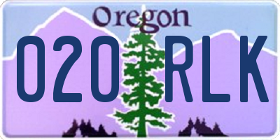 OR license plate 020RLK