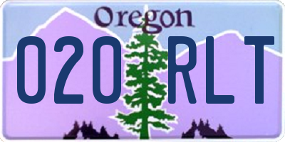 OR license plate 020RLT