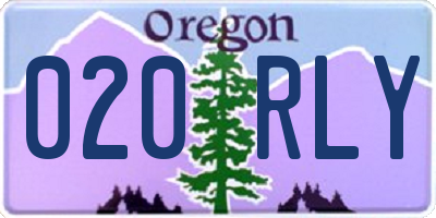 OR license plate 020RLY