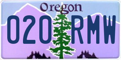 OR license plate 020RMW