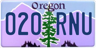 OR license plate 020RNU