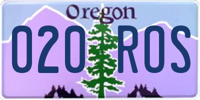 OR license plate 020ROS