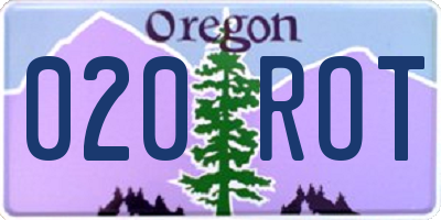 OR license plate 020ROT