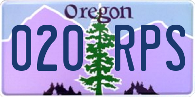 OR license plate 020RPS