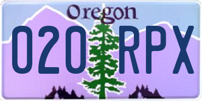 OR license plate 020RPX